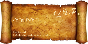 Ág Pál névjegykártya